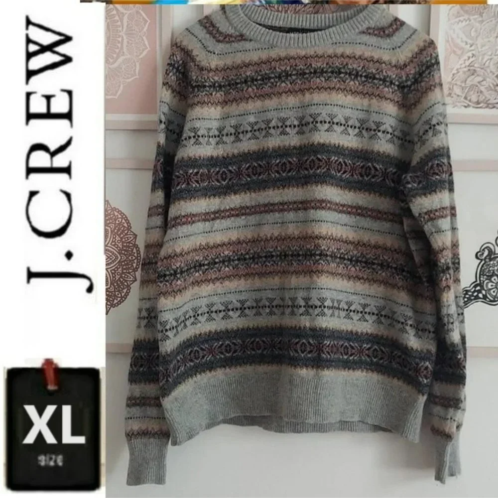 J. CREW striped XL wool Sweater
